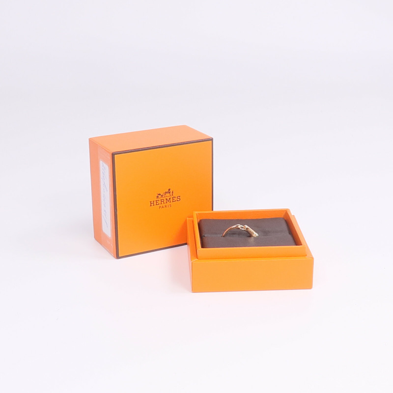 HERMES 18K玫瑰金Galop Ring戒指Hermes#51/US#5.75-7