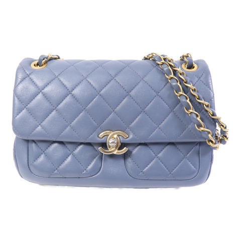 CHANEL 羊皮皮革Chain Shoulder Bag金扣鏈帶肩背袋