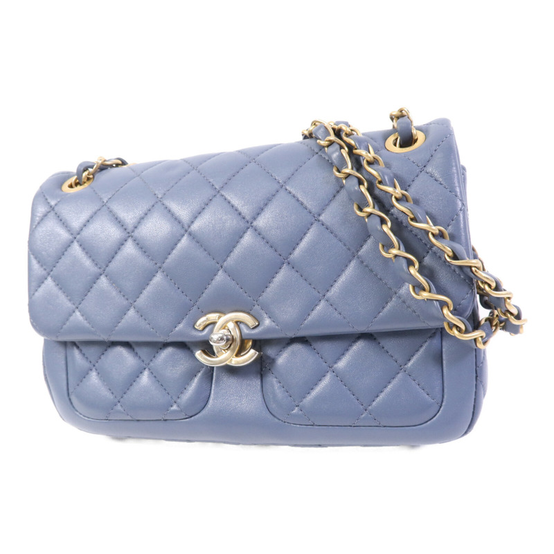 CHANEL 羊皮皮革Chain Shoulder Bag金扣鏈帶肩背袋-1