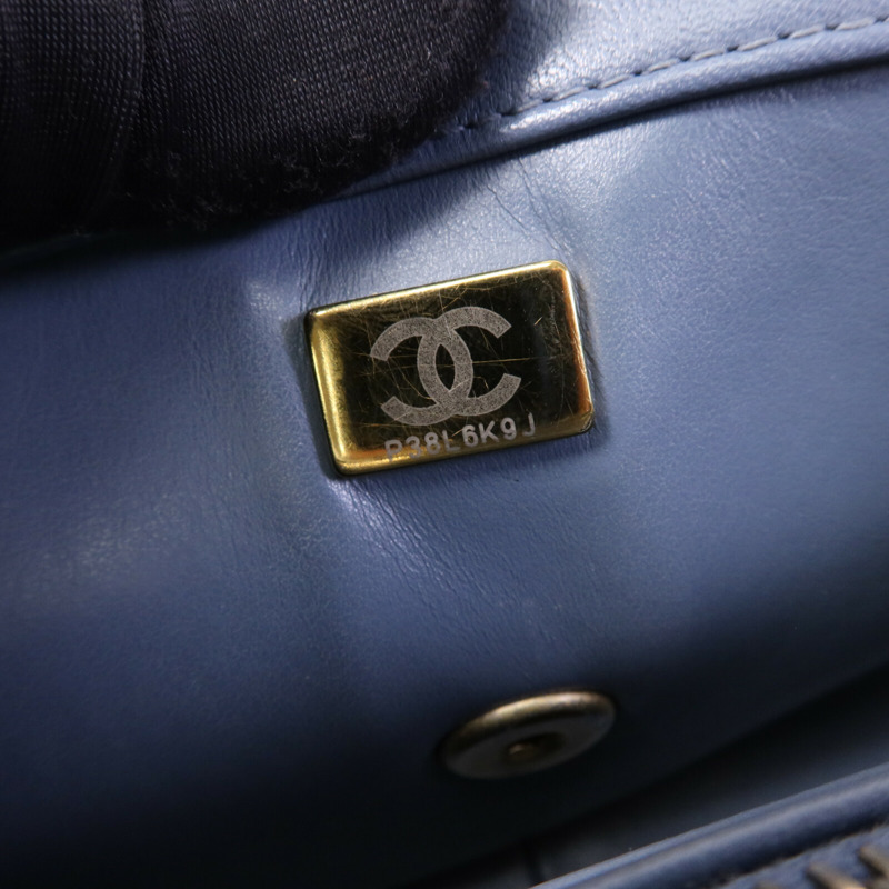 CHANEL 羊皮皮革Chain Shoulder Bag金扣鏈帶肩背袋-7