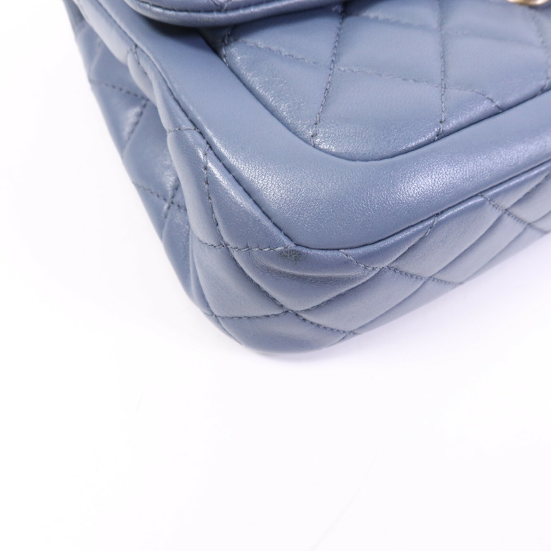 CHANEL 羊皮皮革Chain Shoulder Bag金扣鏈帶肩背袋-11