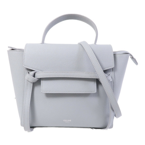 CELINE 牛皮皮革Nano Belt Bag銀扣手挽肩背兩用袋