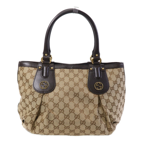 GUCCI 帆布Scarette Tote Bag金扣手挽袋