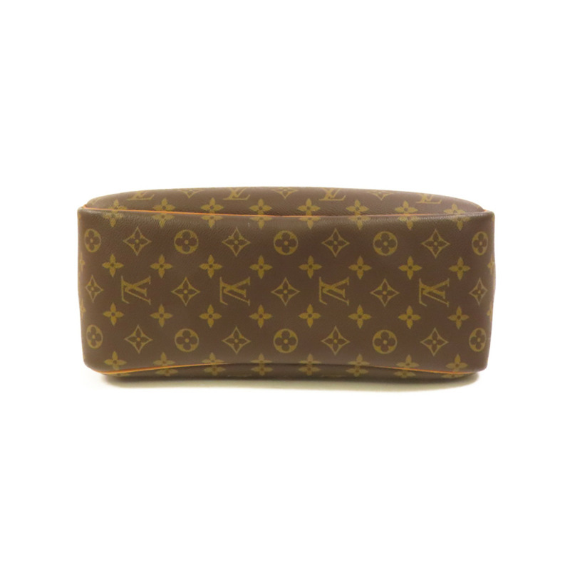 LOUIS VUITTON Monogram Deauville金扣手挽袋棕色-3