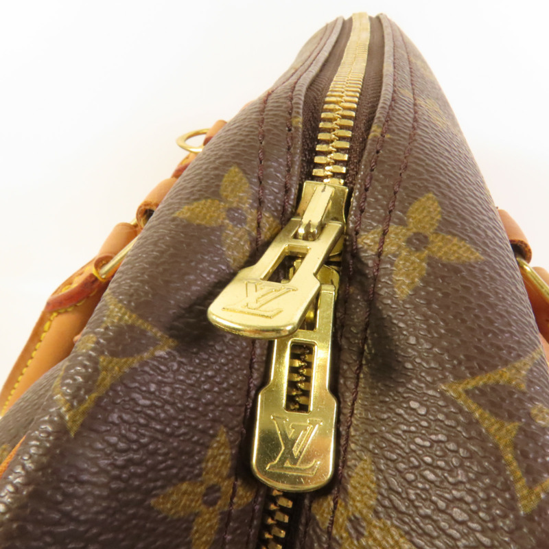 LOUIS VUITTON Monogram Deauville金扣手挽袋棕色-7