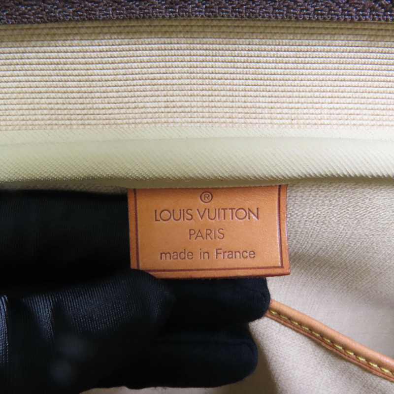 LOUIS VUITTON Monogram Deauville金扣手挽袋棕色-8