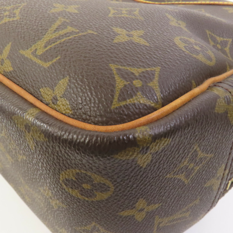 LOUIS VUITTON Monogram Deauville金扣手挽袋棕色-10