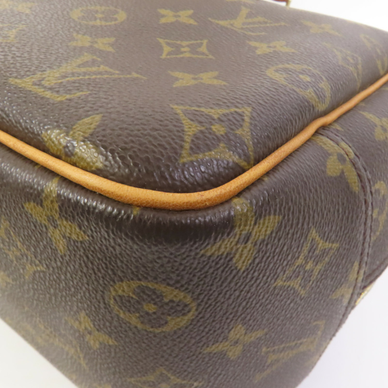 LOUIS VUITTON Monogram Deauville金扣手挽袋棕色-13
