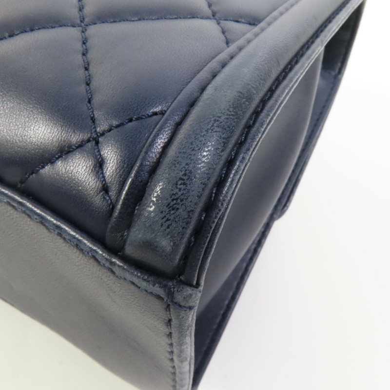 CHANEL 牛皮皮革Chain Shoulder銀扣鏈帶肩背袋-14