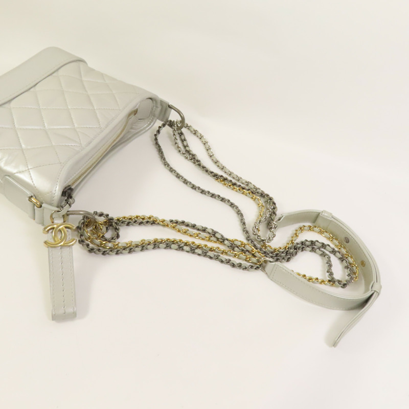 CHANEL 牛皮皮革Gabrielle Small鏈帶肩背袋-4