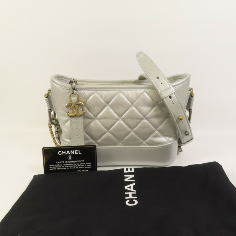 CHANEL 牛皮皮革Gabrielle Small鏈帶肩背袋-10