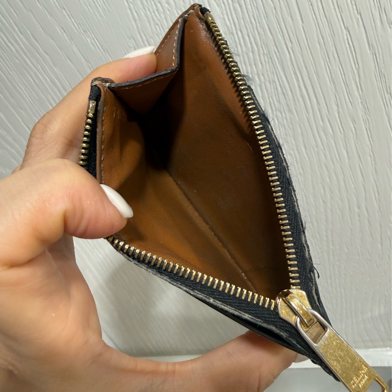 Celine 標誌印花拉鍊卡包零錢包名片夾鑰匙包-9