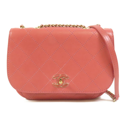 CHANEL 牛皮皮革Chain Shoulder金扣肩背袋