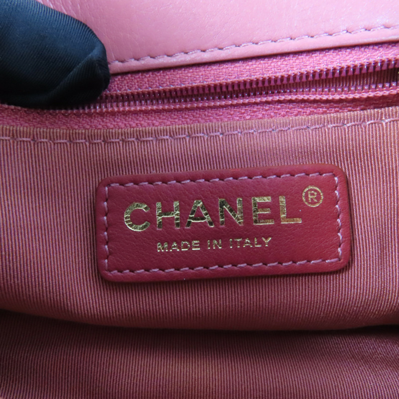 CHANEL 牛皮皮革Chain Shoulder金扣肩背袋-7