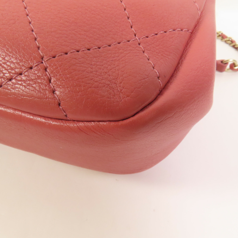 CHANEL 牛皮皮革Chain Shoulder金扣肩背袋-10