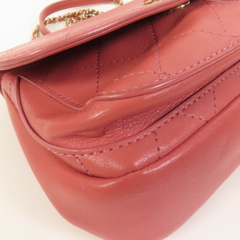 CHANEL 牛皮皮革Chain Shoulder金扣肩背袋-12