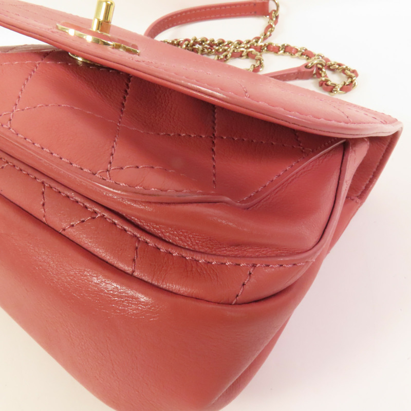 CHANEL 牛皮皮革Chain Shoulder金扣肩背袋-13