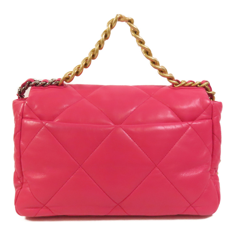 CHANEL 羊皮皮革C19 Medium金扣鏈帶肩背袋-1