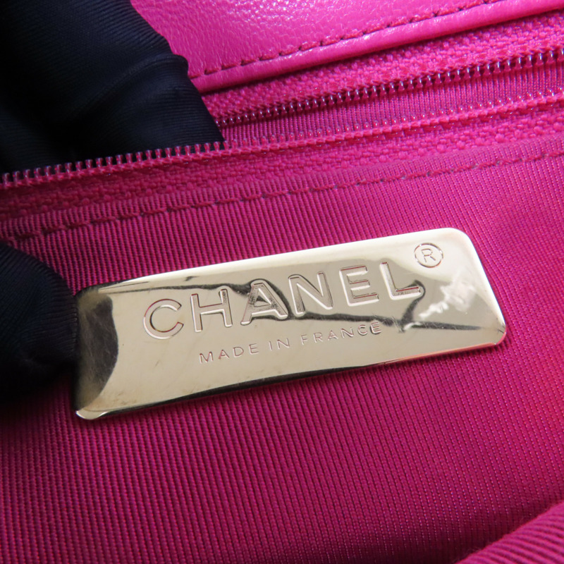 CHANEL 羊皮皮革C19 Medium金扣鏈帶肩背袋-7