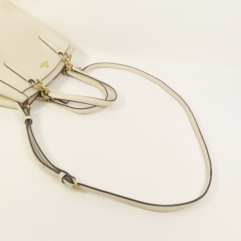 COACH 牛皮皮革Shoulder Bag金扣手挽肩背兩用袋-5