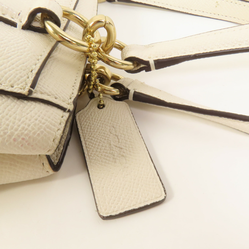 COACH 牛皮皮革Shoulder Bag金扣手挽肩背兩用袋-7