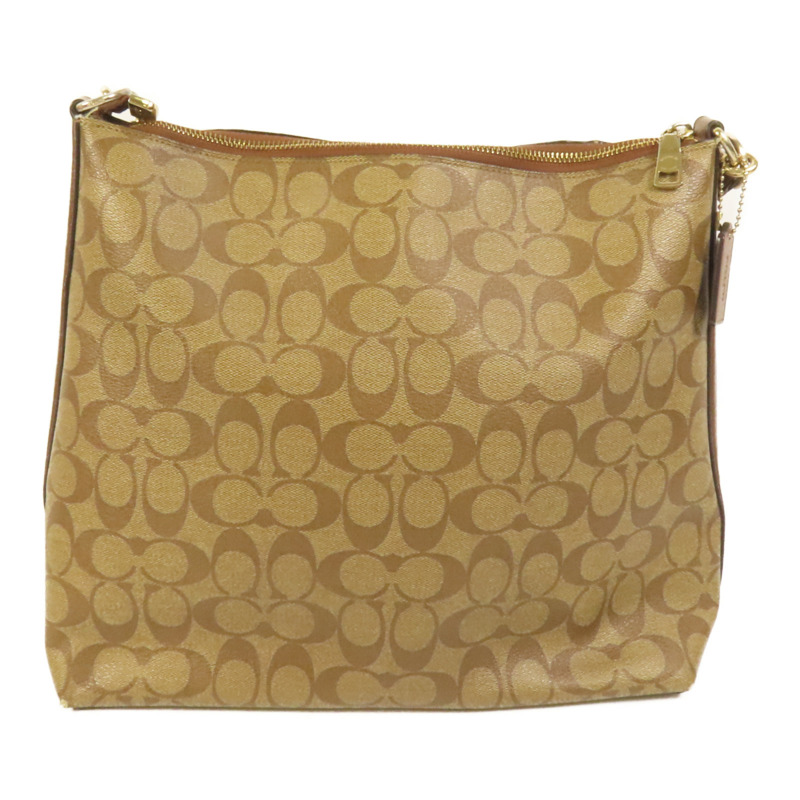 COACH 塗層帆布/牛皮皮革Shoulder Bag金扣肩背袋-1