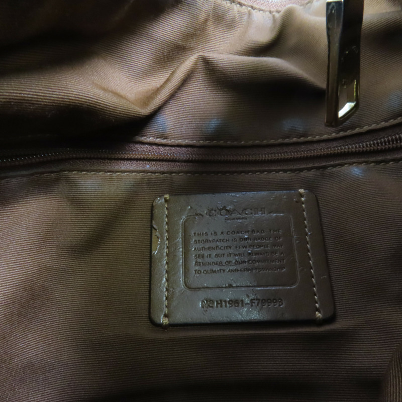 COACH 塗層帆布/牛皮皮革Shoulder Bag金扣肩背袋-8