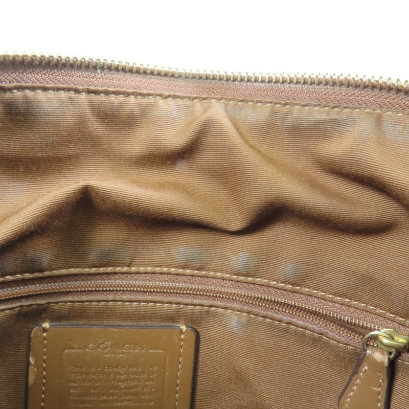 COACH 塗層帆布/牛皮皮革Shoulder Bag金扣肩背袋-17