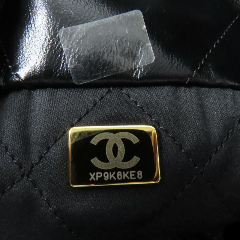 CHANEL 牛皮皮革/漆皮皮革Chanel 22 Small金扣鏈帶肩背袋-9