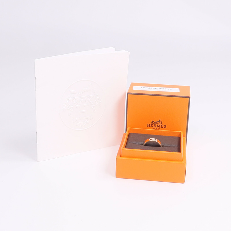 HERMES 18K玫瑰金H D'ancre Diamond鑽石戒指Hermes#55/US#7-7