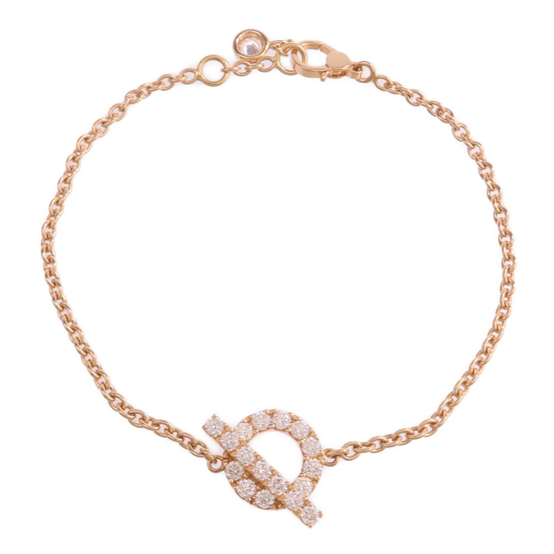 HERMES 18K玫瑰金Finesse Bracelet鑽石手鏈-3