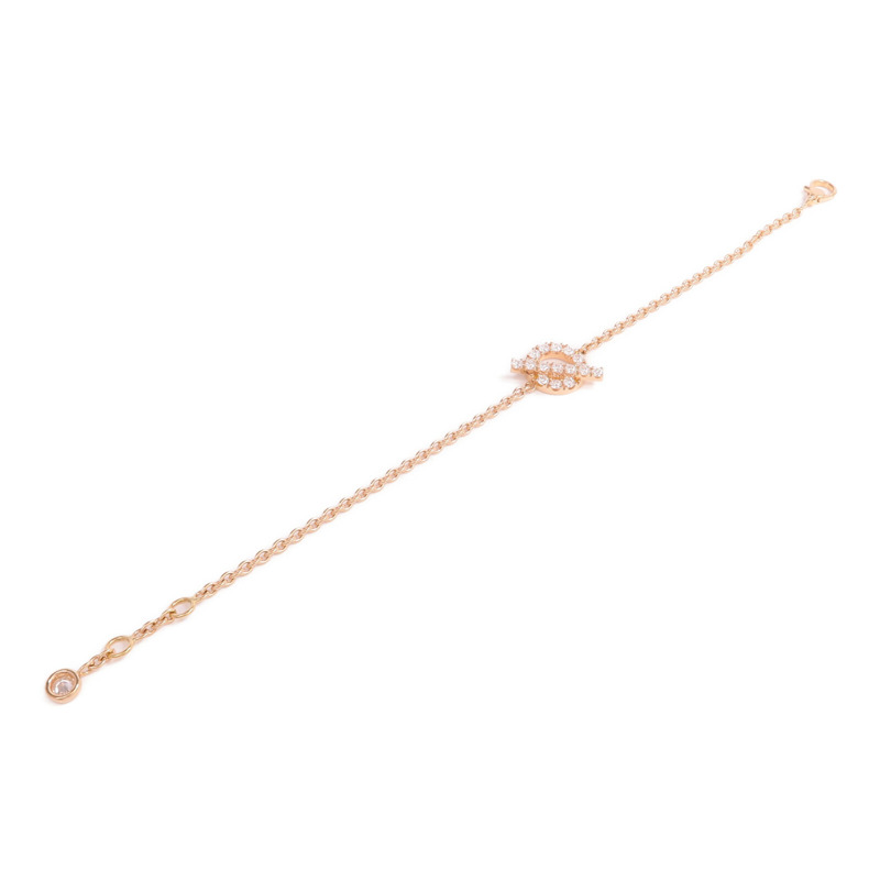 HERMES 18K玫瑰金Finesse Bracelet鑽石手鏈-6