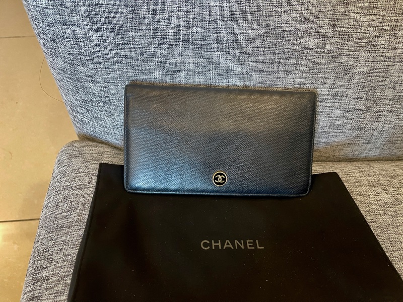 Chanel 香奈兒 皮夾 長夾 黑色 老香 二手-6