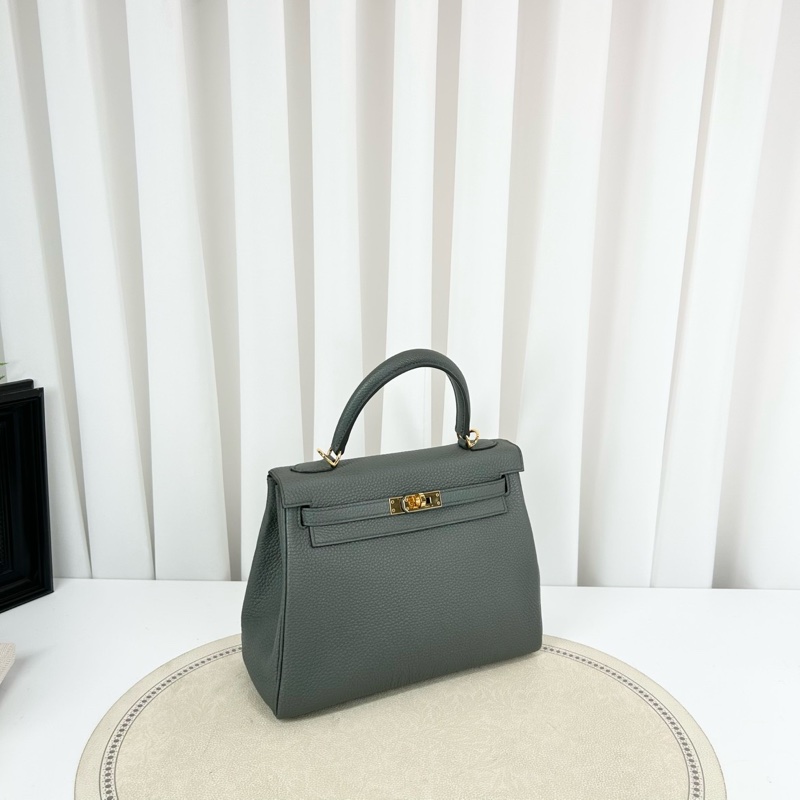 Hermes/愛馬仕 閒置未使用 kelly25 C6叢林綠搭配金扣 Togo皮 可手拎可斜挎 尺寸25×17×7cm 附件塵袋-2