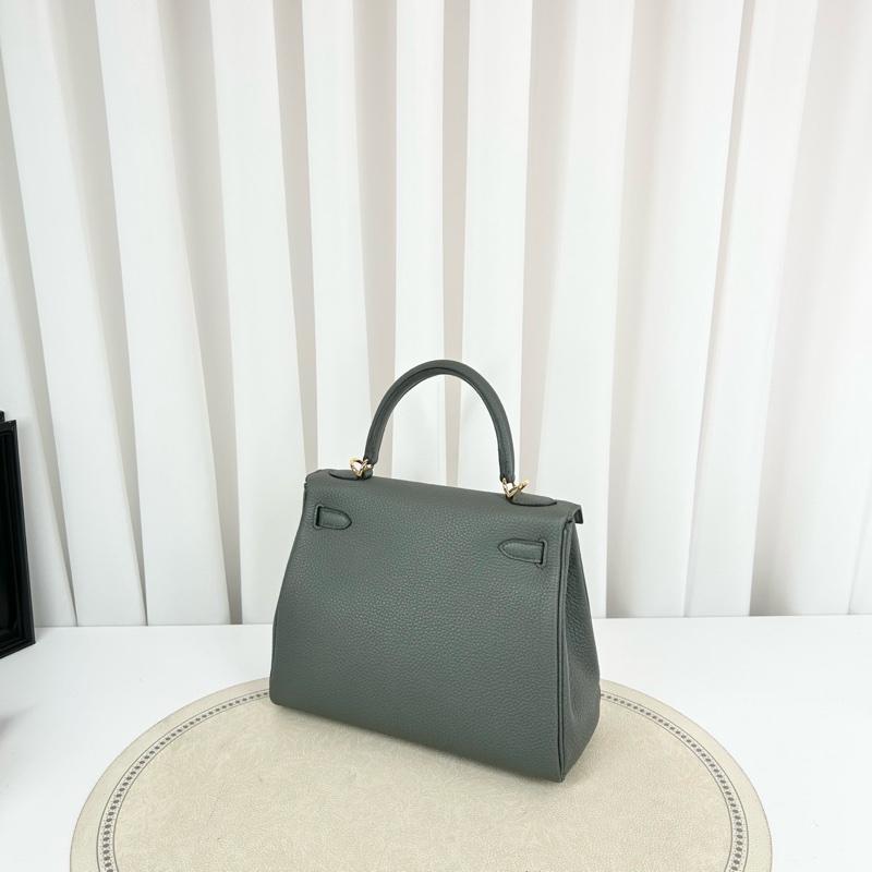Hermes/愛馬仕 閒置未使用 kelly25 C6叢林綠搭配金扣 Togo皮 可手拎可斜挎 尺寸25×17×7cm 附件塵袋-3