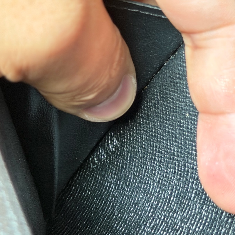 Lv經典黑棋盤格拉鍊長夾-9