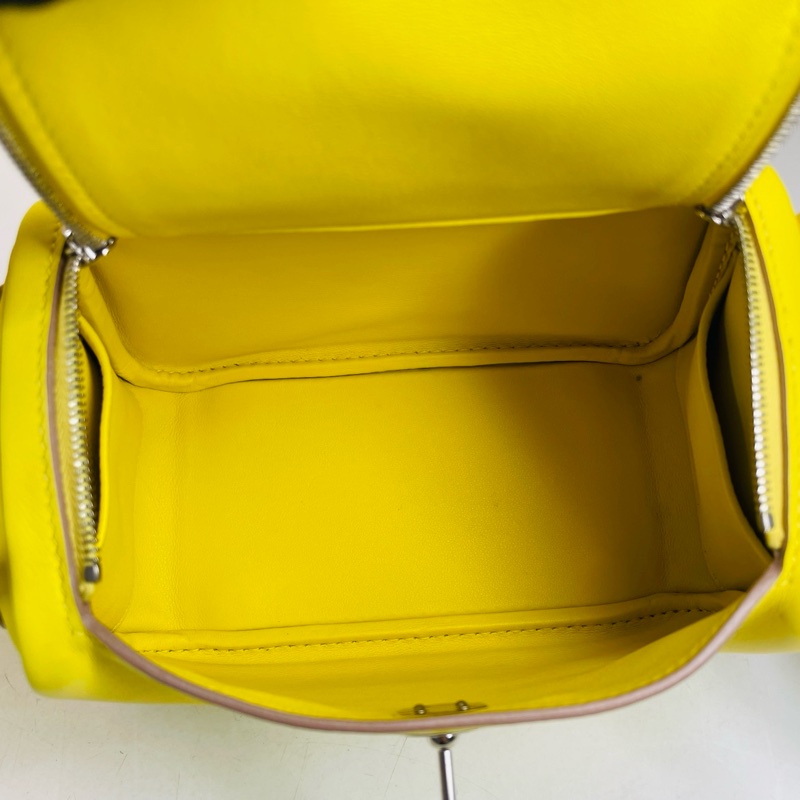 Hermes/愛馬仕 99新 mini lindy 檸檬黃銀扣-8