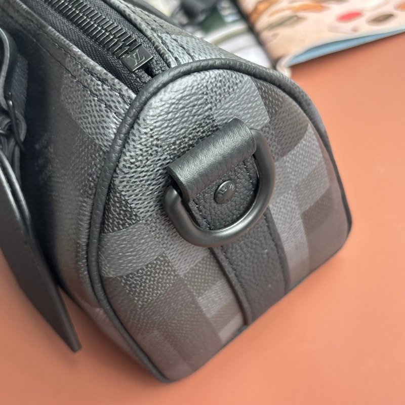 ::LOUIS VUITTON:: LV CO M14919 Keepall Bandoulière 25 DAMOFLAGE 黑色棋盤格手提斜背包-11