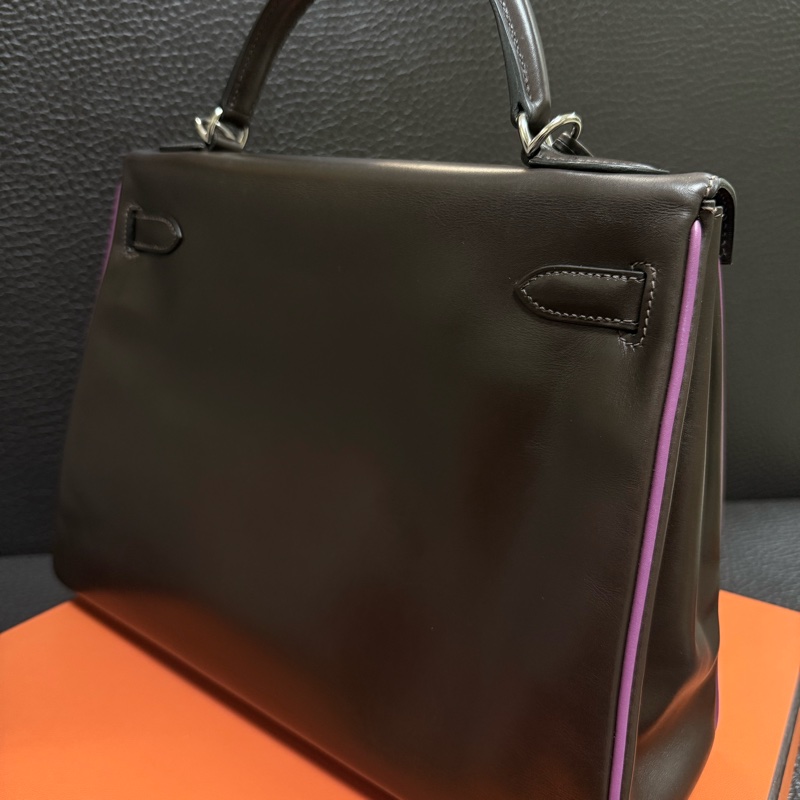 Hermes Kelly 2 Handbag 凱莉包 咖紫 復古絕版品-4