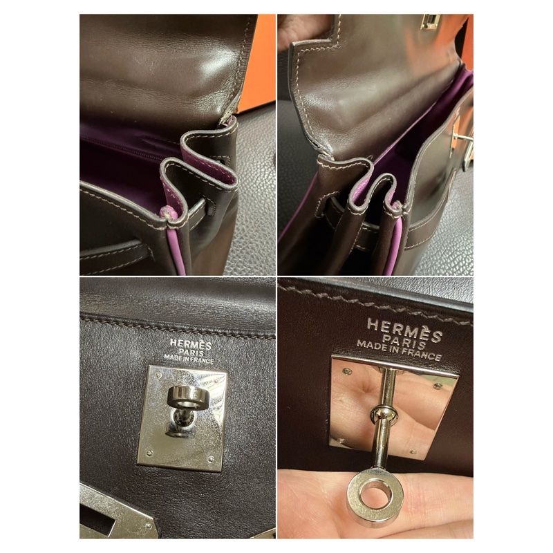 Hermes Kelly 2 Handbag 凱莉包 咖紫 復古絕版品-7