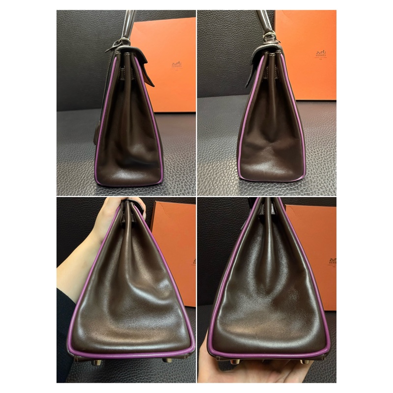 Hermes Kelly 2 Handbag 凱莉包 咖紫 復古絕版品-15