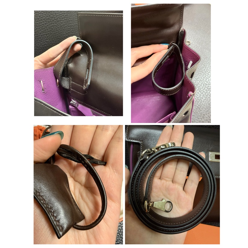 Hermes Kelly 2 Handbag 凱莉包 咖紫 復古絕版品-30