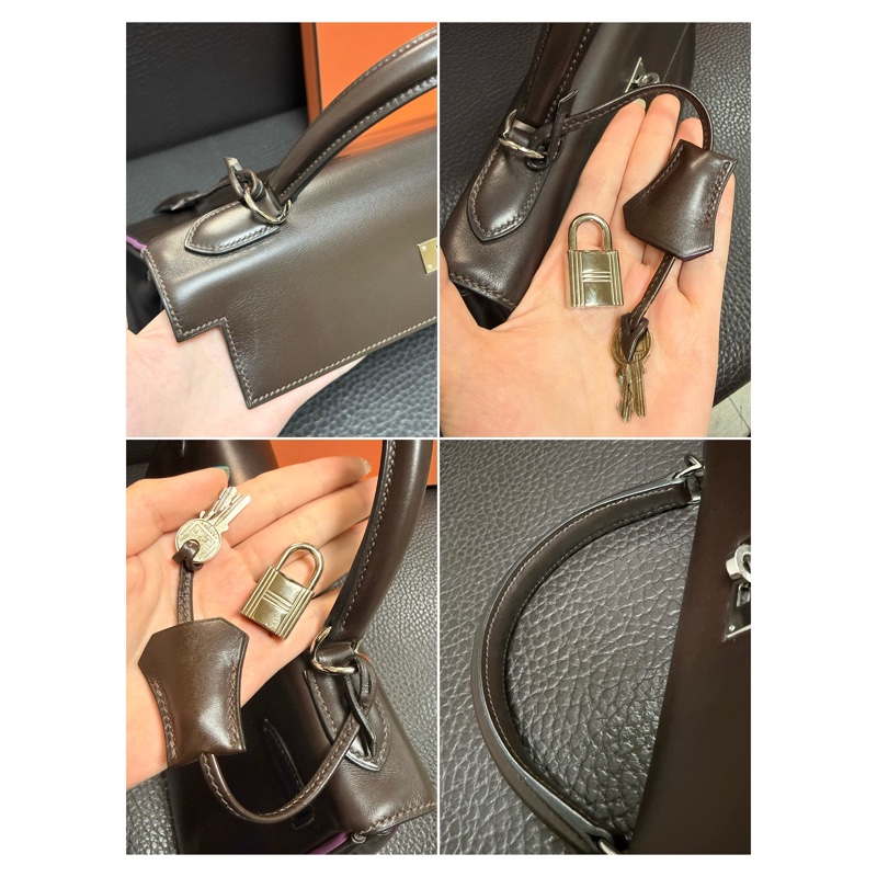 Hermes Kelly 2 Handbag 凱莉包 咖紫 復古絕版品-52