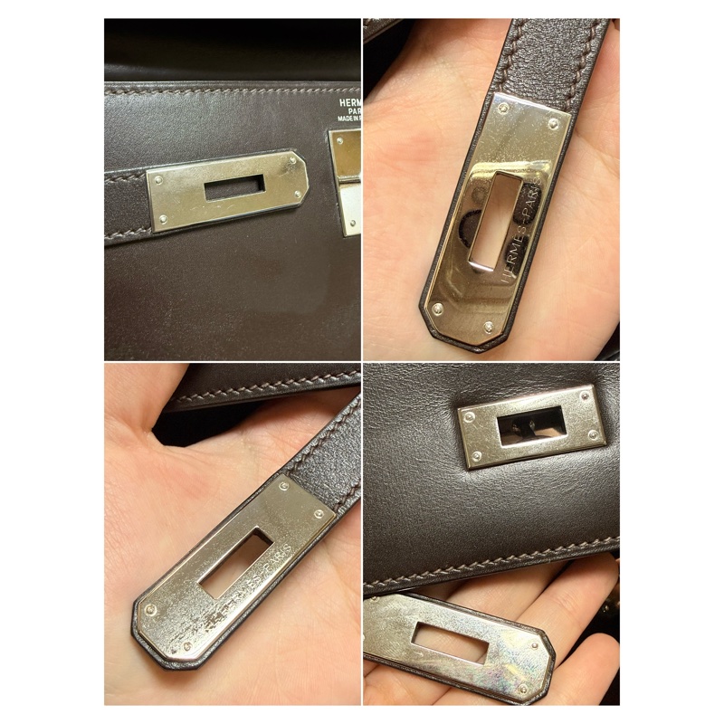Hermes Kelly 2 Handbag 凱莉包 咖紫 復古絕版品-53