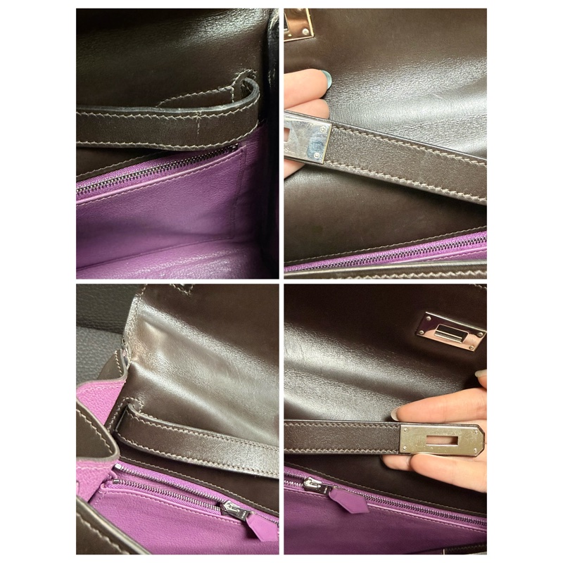 Hermes Kelly 2 Handbag 凱莉包 咖紫 復古絕版品-64