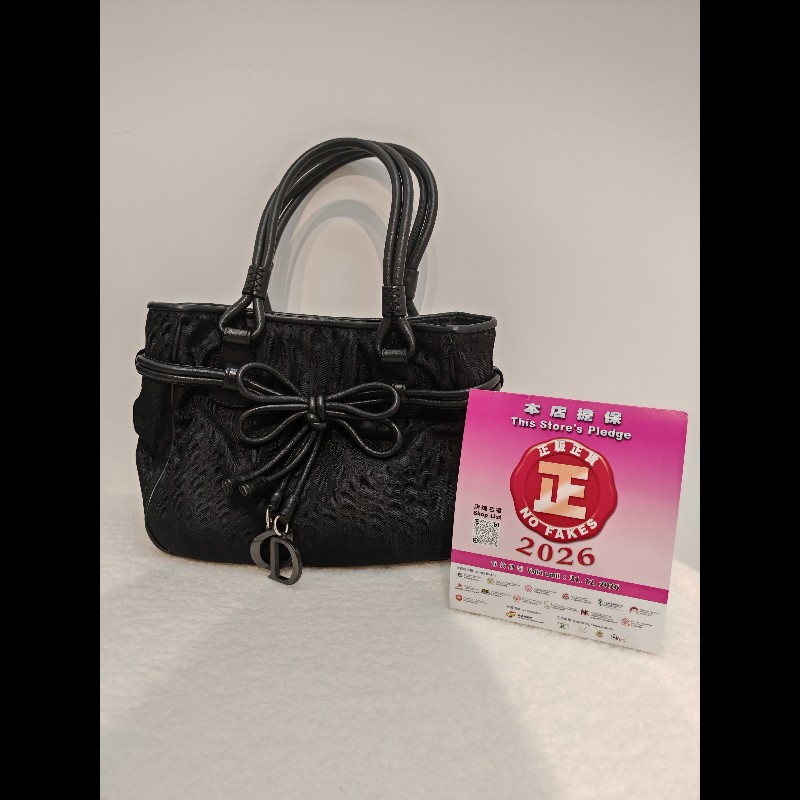 Dior black CD bow bag-1