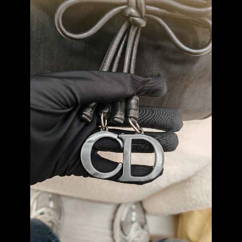 Dior black CD bow bag-10