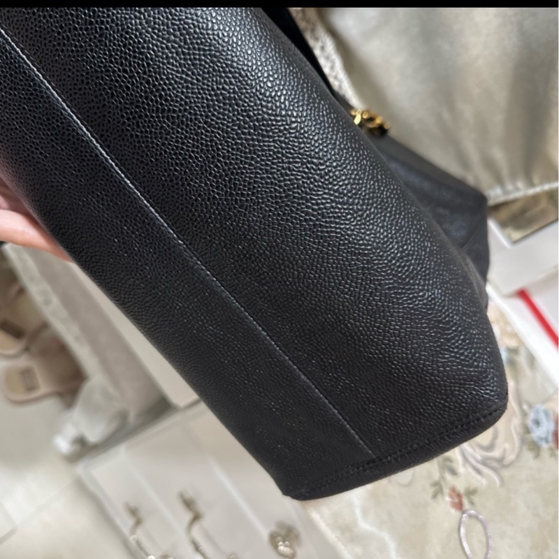 香奈兒Vintage老香 荔枝牛皮托特包tote 公事包/媽媽包/筆電腦包-7