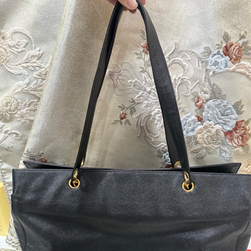 香奈兒Vintage老香 荔枝牛皮托特包tote 公事包/媽媽包/筆電腦包-12