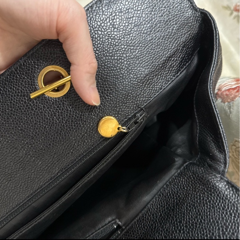 香奈兒Vintage老香 荔枝牛皮托特包tote 公事包/媽媽包/筆電腦包-15